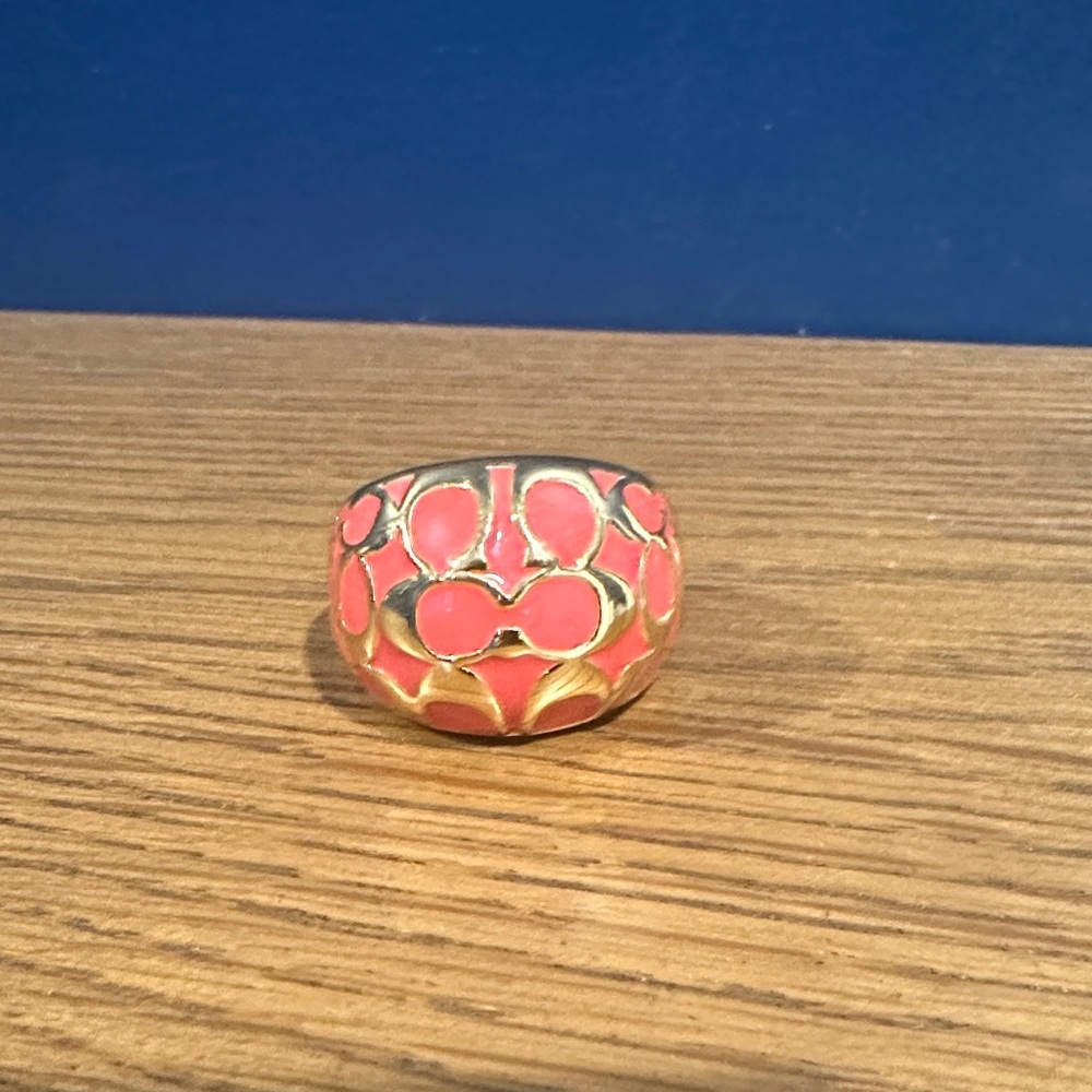 Coach Pink and Gold Women's Ring